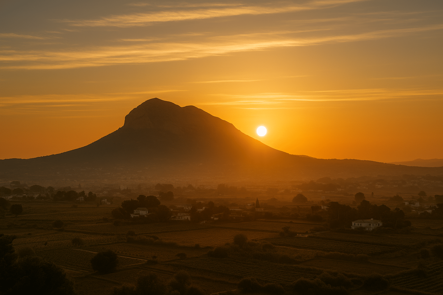 The Montgo at sunset.