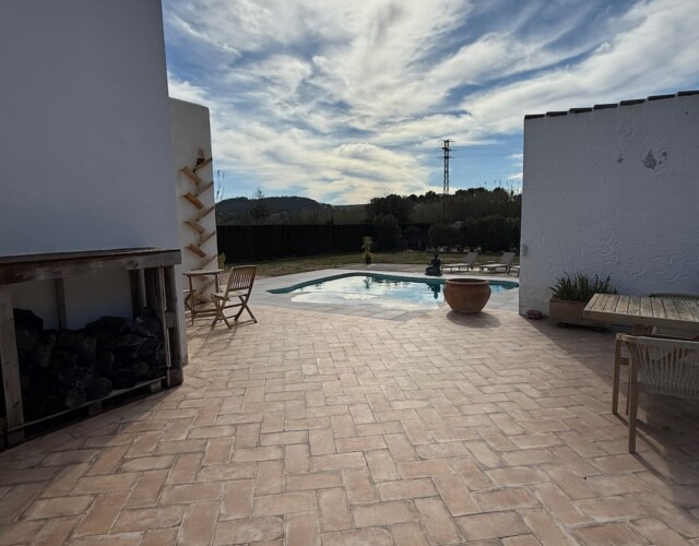 View from casita towards pool and front of house
