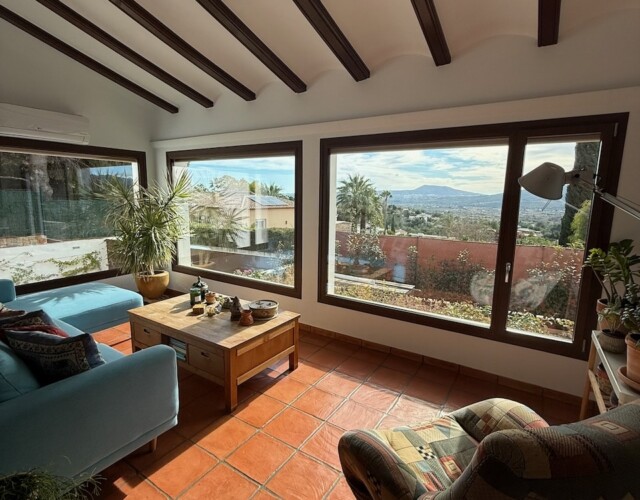 Living room overlooking the valley