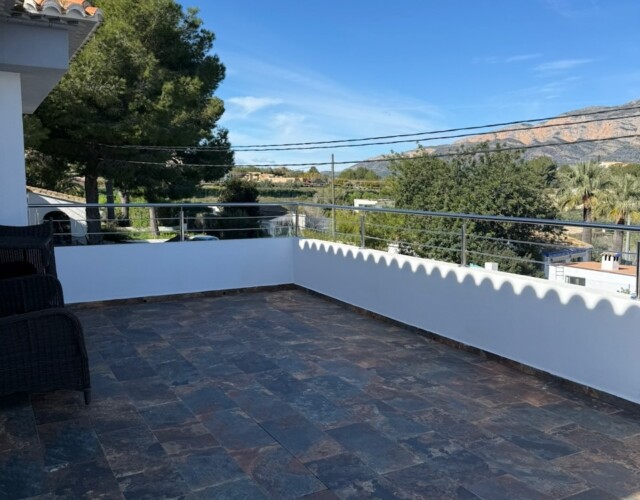 Upstairs wrap around deck off of bedrooms with Montgo views
