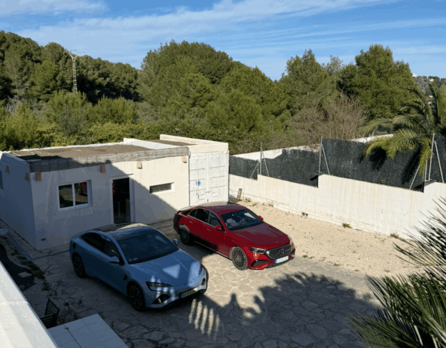 Outdoor casita and storage on side of house