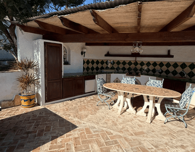 Outdoor kitchen area.